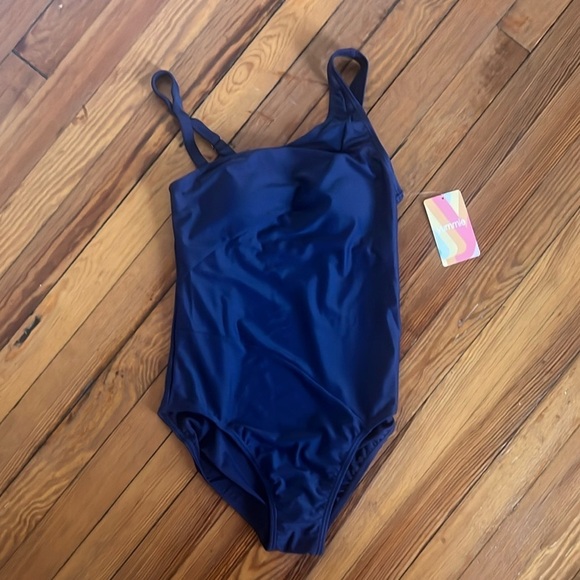 Yummie Women's Navy Blue Siren One Shoulder One Piece Swimsuit NWT Size 6 - Picture 5 of 8
